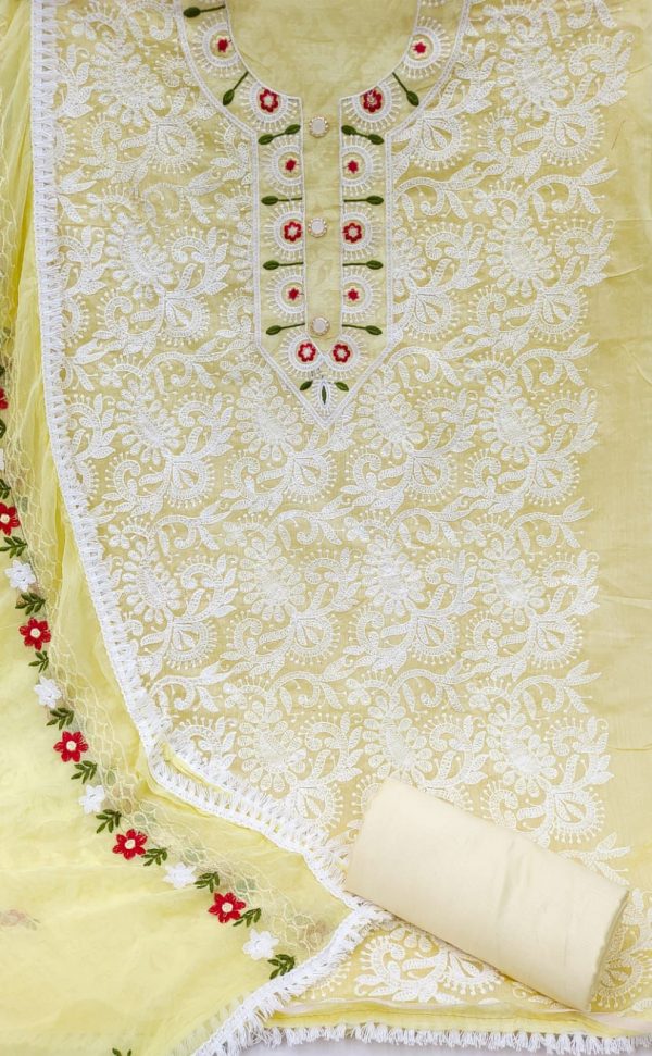 Pastel Yellow Designer Embroidered Lucknowi Chikankari Pant Suit #lucknowi # chikankari #suits #chiffon | Kurta designs, Kurta patterns, Stylish dress  designs