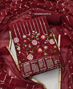 DESIGNER SUITS SEQUENCE WORK GEORGETTE FABRIC 01
