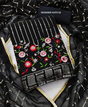 DESIGNER SUITS SEQUENCE WORK GEORGETTE FABRIC 02