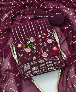 DESIGNER SUITS SEQUENCE WORK GEORGETTE FABRIC 04