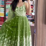 HK 1472 GREEN READYMADE GOWN MANUFACTURER