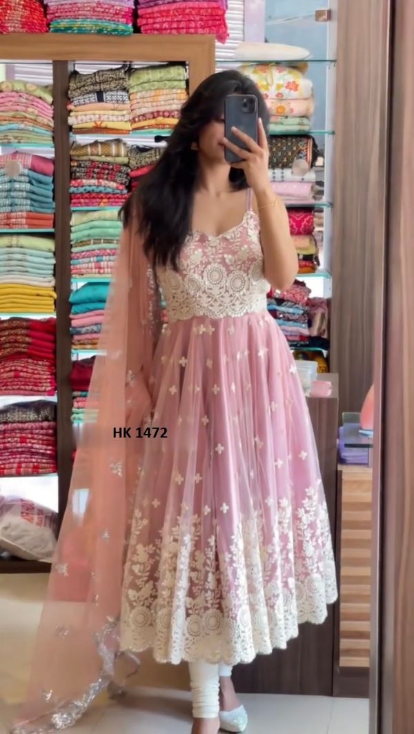 HK 1472 PINK READYMADE GOWN MANUFACTURER