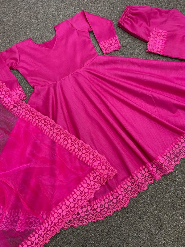 HK 1478 PINK READYMADE GOWN WHOLESALER