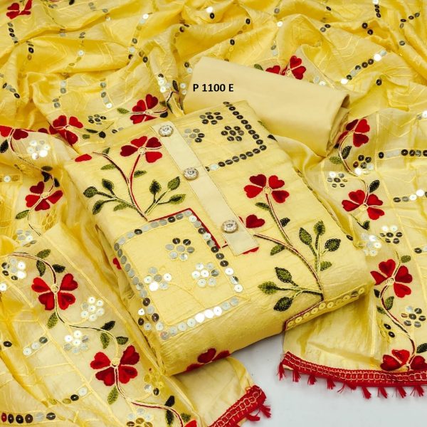 Buy KISHORI Floral Print Cotton Kota Doria Dupatta Unstitched Salwar Suit  Dress Material 3 Piece Set online