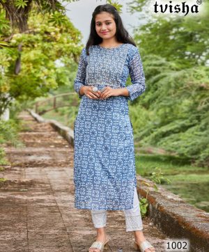 BLUE HILLS KURTI WITH EMBROIDERY WORK 1002