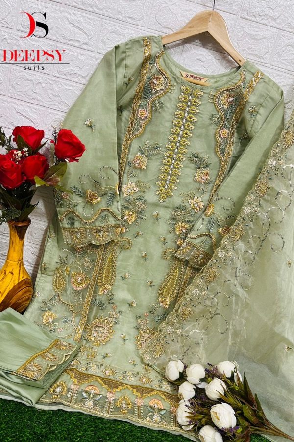 DEEPSY SUITS D 303 GREEN READYMADE SUITS IN INDIA