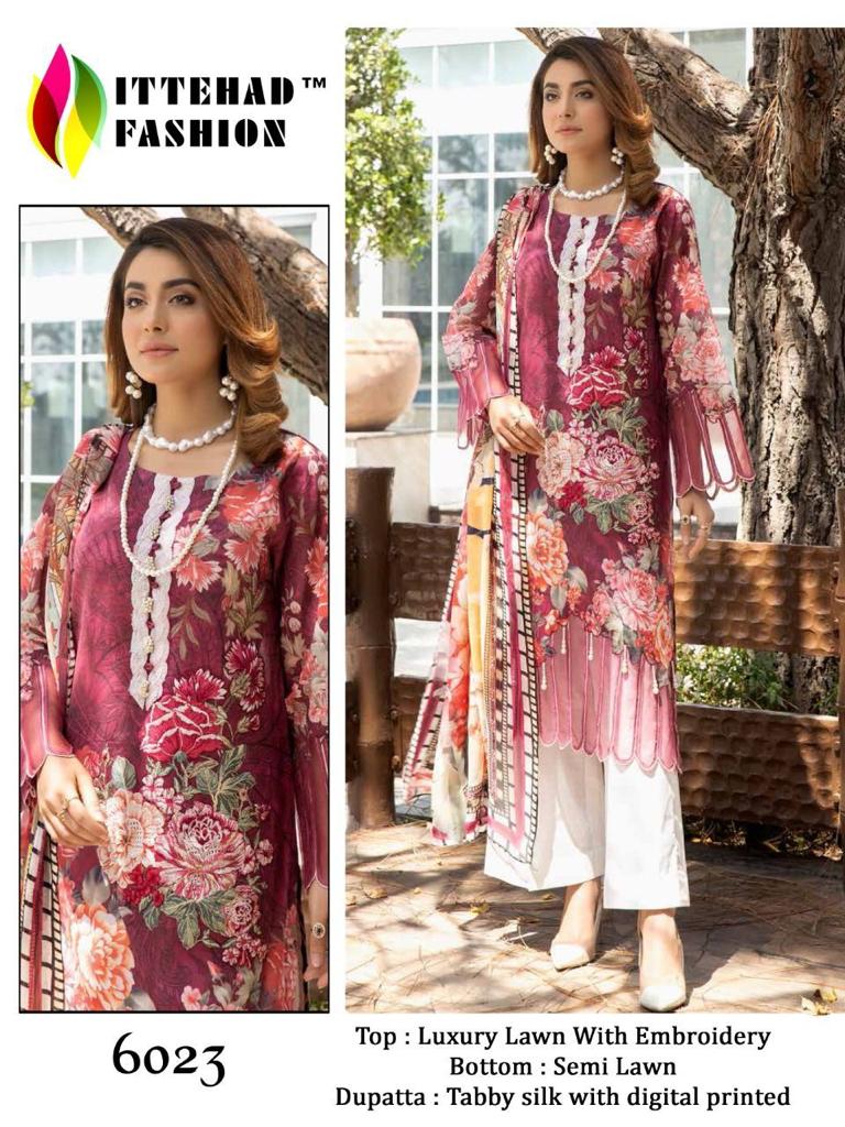 ITTEHAD FASHION 6023 PAKISTANI SUITS IN INDIA