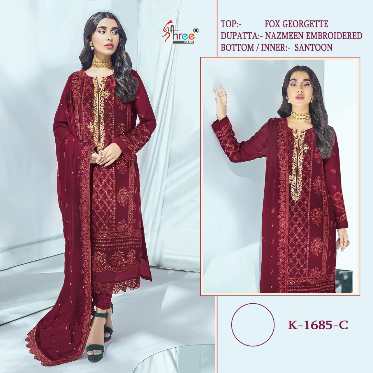 SHREE FABS K 1685 C PAKISTANI SUITS IN INDIA