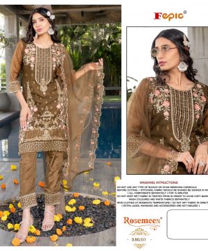 FEPIC CN 550 BROWN CRAFTED NEEDLE READYMADE TUNIC