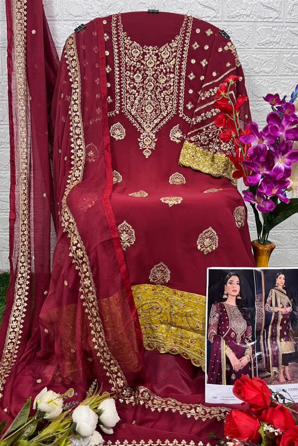 Asim Jofa Jf 56064 Net Embroidery Work Heavy Designer Bridal Wear Salw