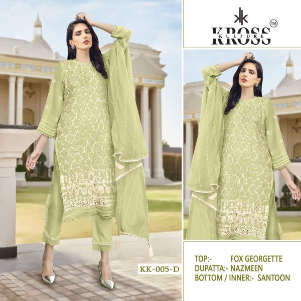 Green Colour Aga Noor New Designer Daily Wear Georgette Pakistani Suit  Collection 8001 - The Ethnic World