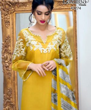 LAXURIA TRENDZ 1274 YELLOW READYMADE SUITS