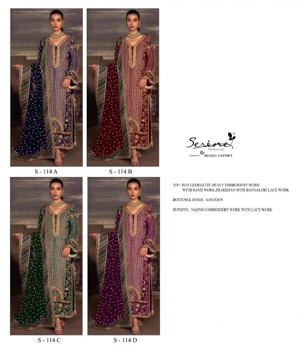 SERINE S 144 PAKISTANI SUITS IN COLOURS