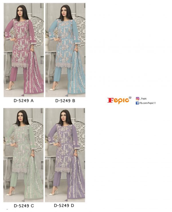 FEPIC D 5249 ROSEMEEN PAKISTANI SUITS IN COLOURS