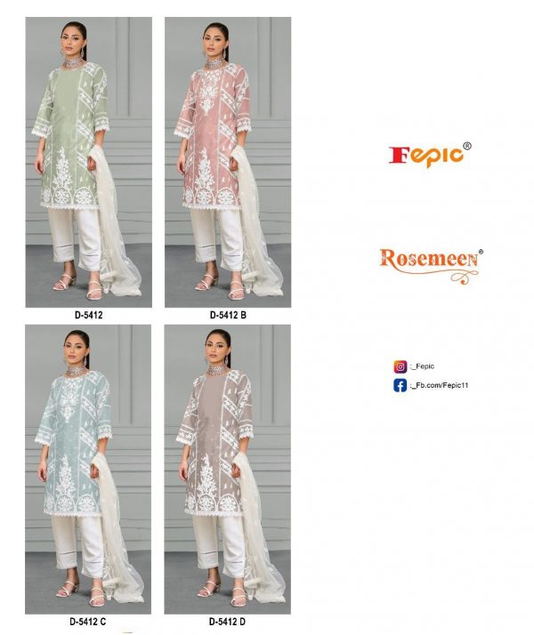 FEPIC D 5412 ROSEMEEN SALWAR SUITS IN COLOURS