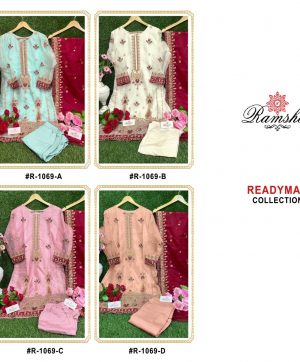 RAMSHA FASHION R 1069 READYMADE SUITS IN COLOURS