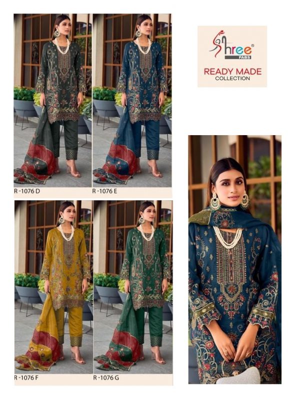 SHREE FABS R 1076 D TO G READYMADE SUITS