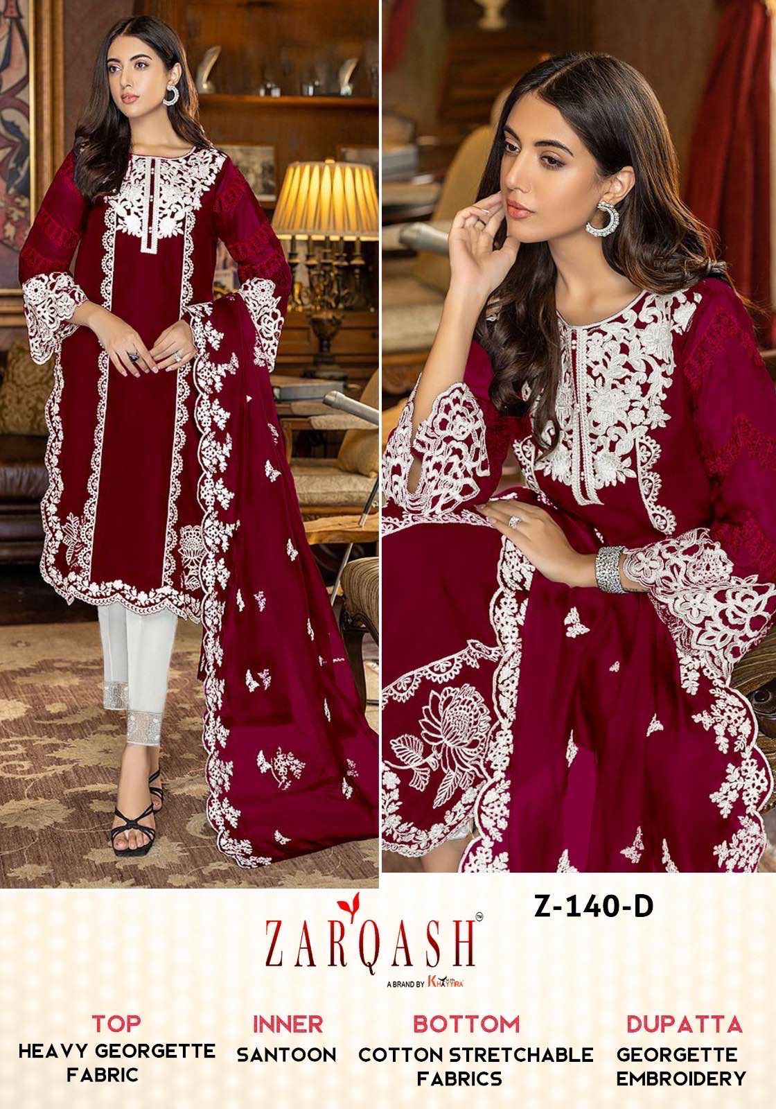 ZARQASH Z 140 D READYMADE GEORGETTE SUITS