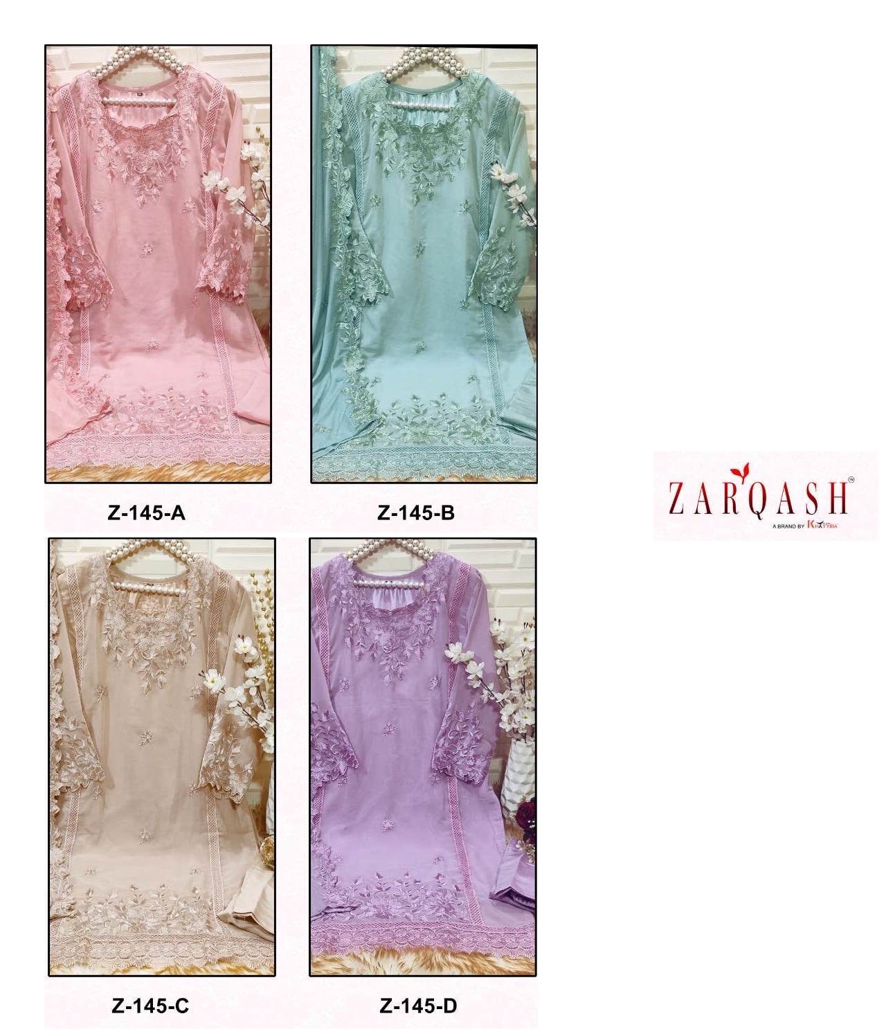 ZARQASH Z 145 A TO D READYMADE SUITS WHOLESALE