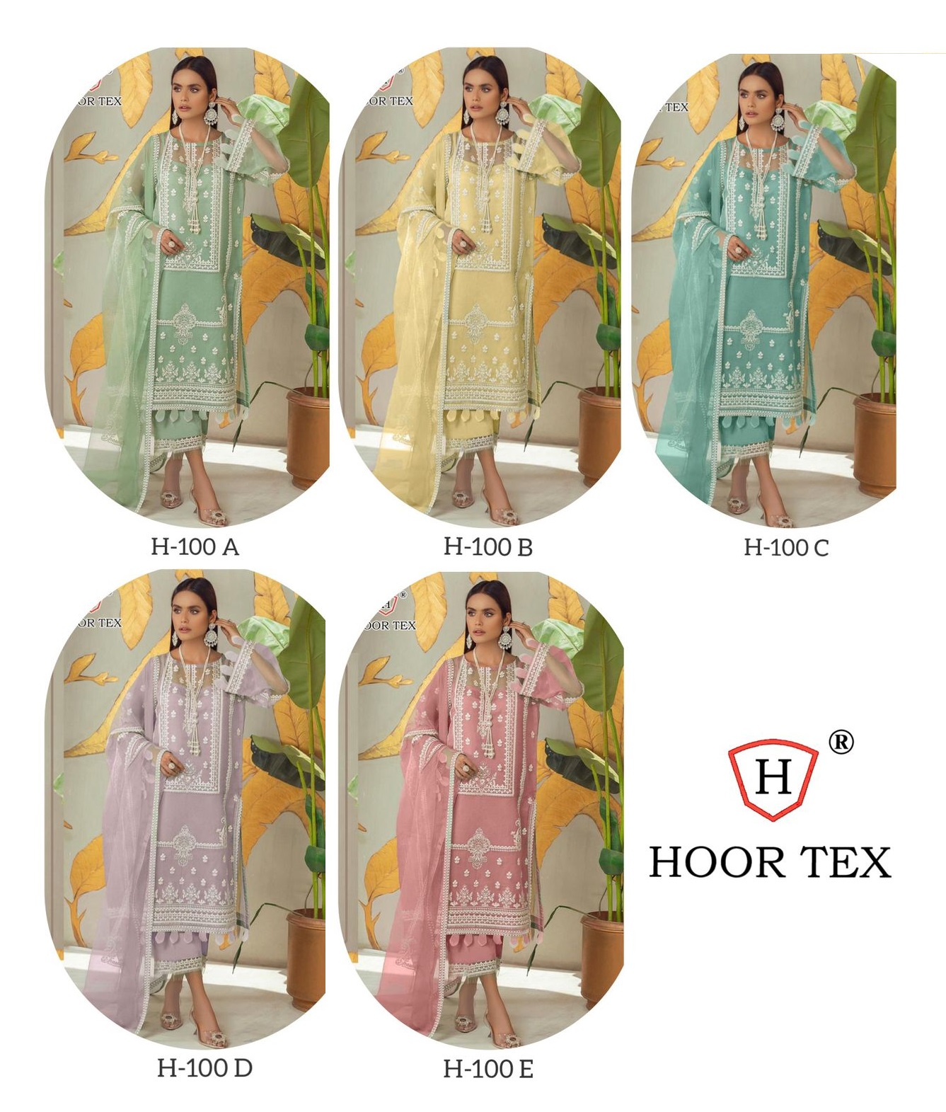 HOOR TEX H 100 A TO E PAKISTANI SUITS IN INDIA