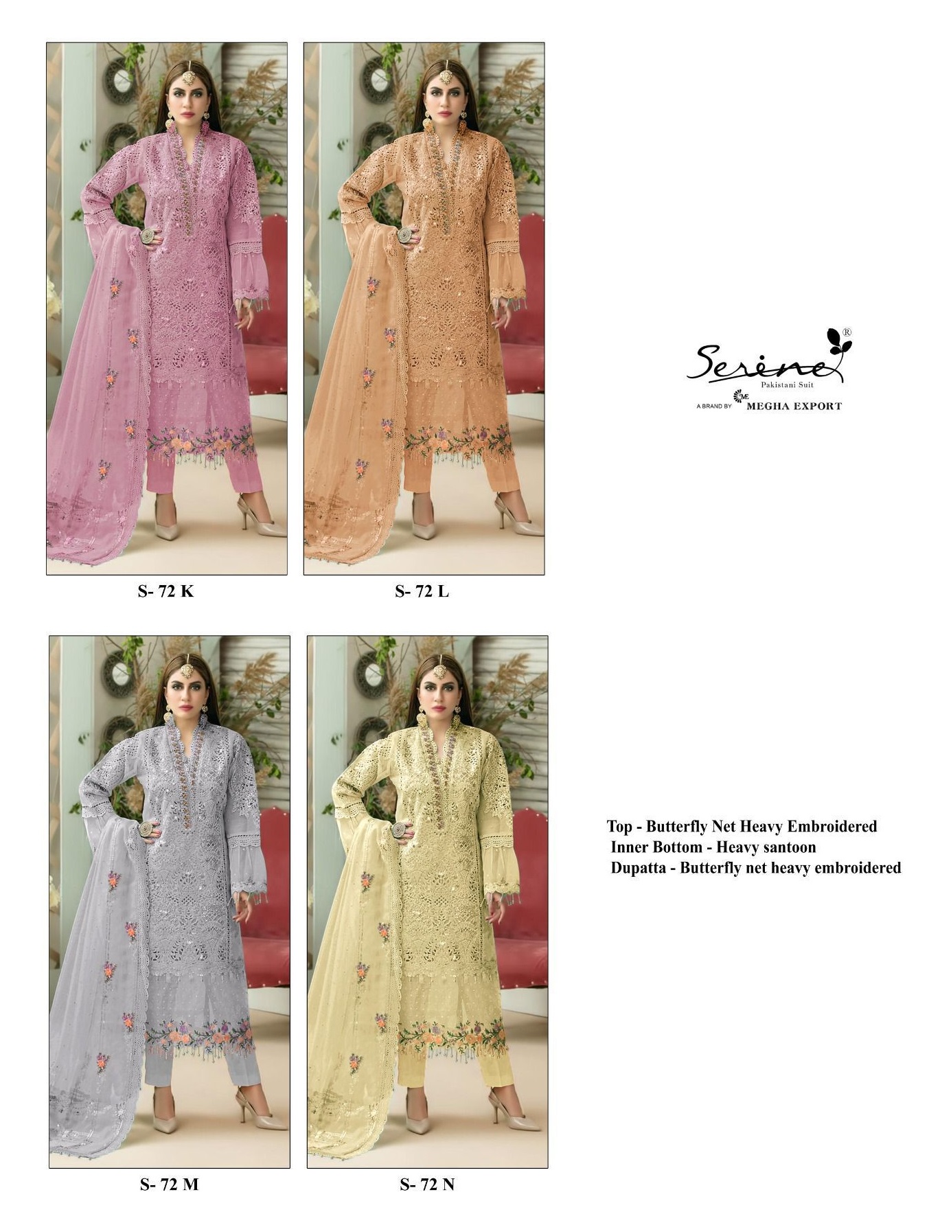 SERINE S 72 K TO N PAKISTANI SUITS IN INDIA