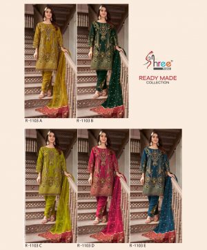 SHREE FABS R 1103 A TO E READYMADE SUITS