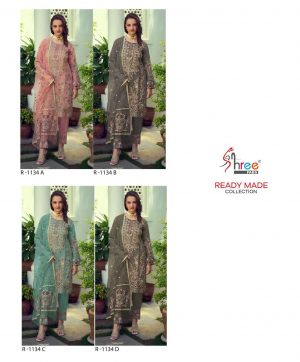SHREE FABS R 1134 A TO D READYMADE PAKISTANI SUITS