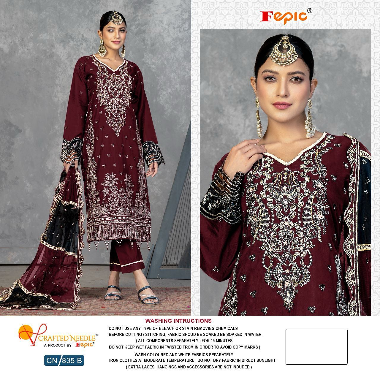 CRAFTED NEEDLE CN 835 B READYMADE SUITS BY FEPIC