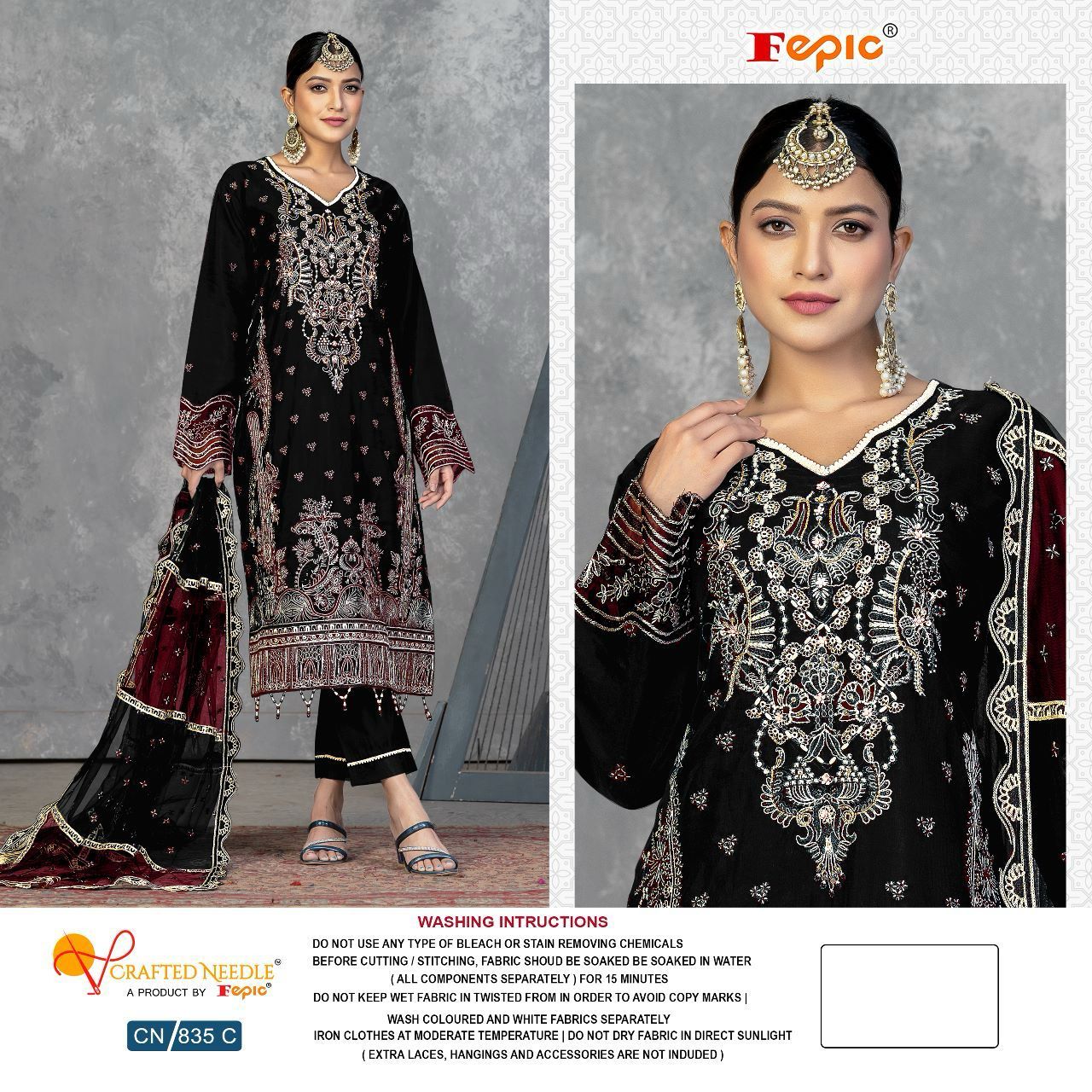 CRAFTED NEEDLE CN 835 C READYMADE SUITS BY FEPIC