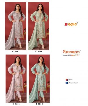 FEPIC C 1624 ROSEMEEN PAKISTANI SUITS IN COLOURS