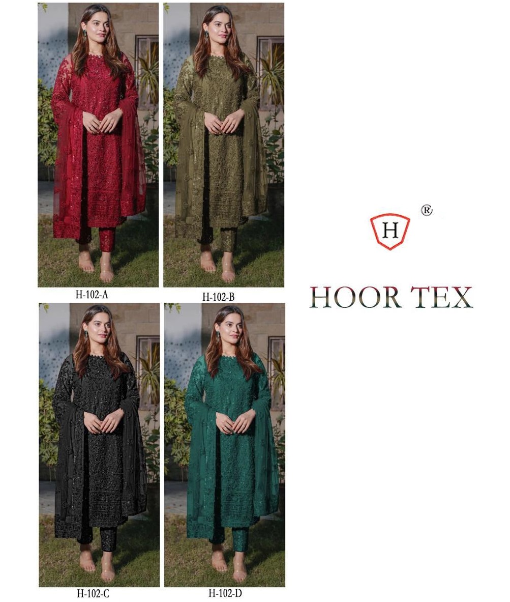 HOOR TEX H 102 A TO D PAKISTANI SUITS IN INDIA