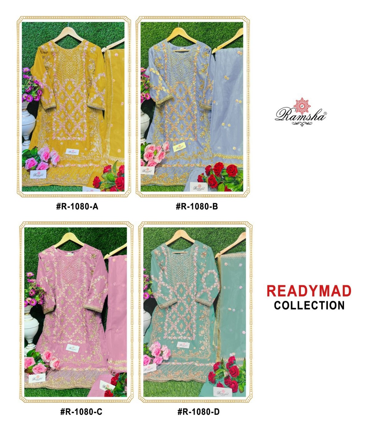 RAMSHA FASHION R 1080 A TO D READYMADE SUITS