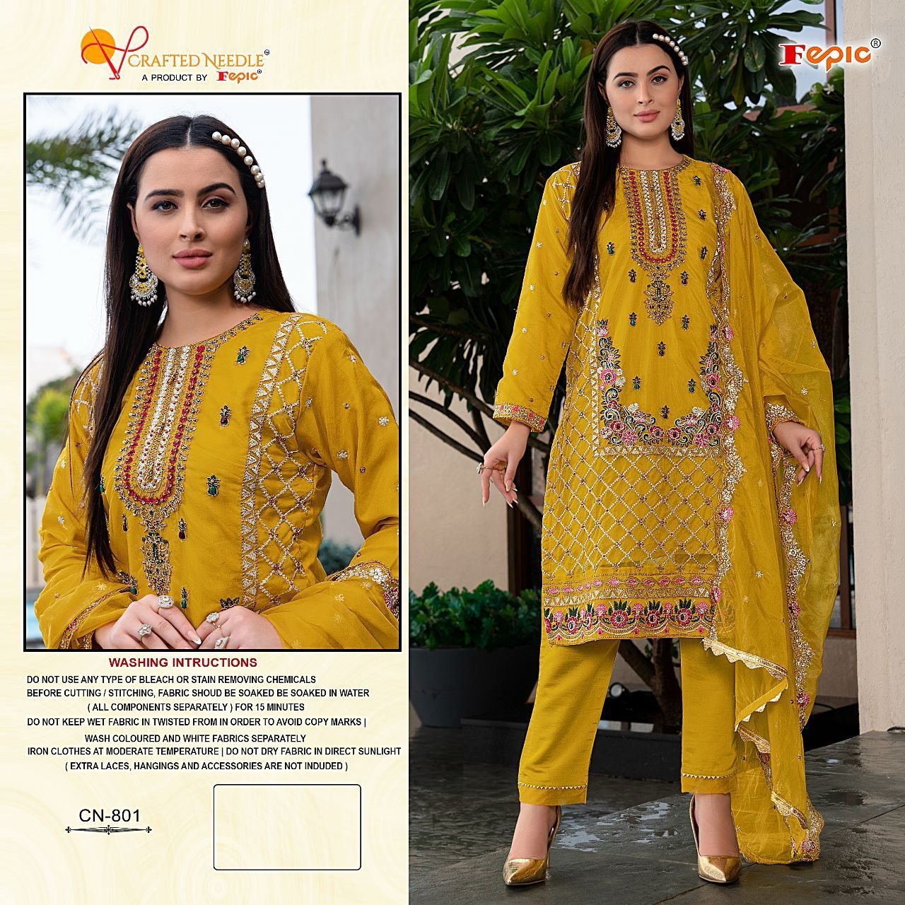 CRAFTED NEEDLE CN 801 READYMADE SUITS BY FEPIC