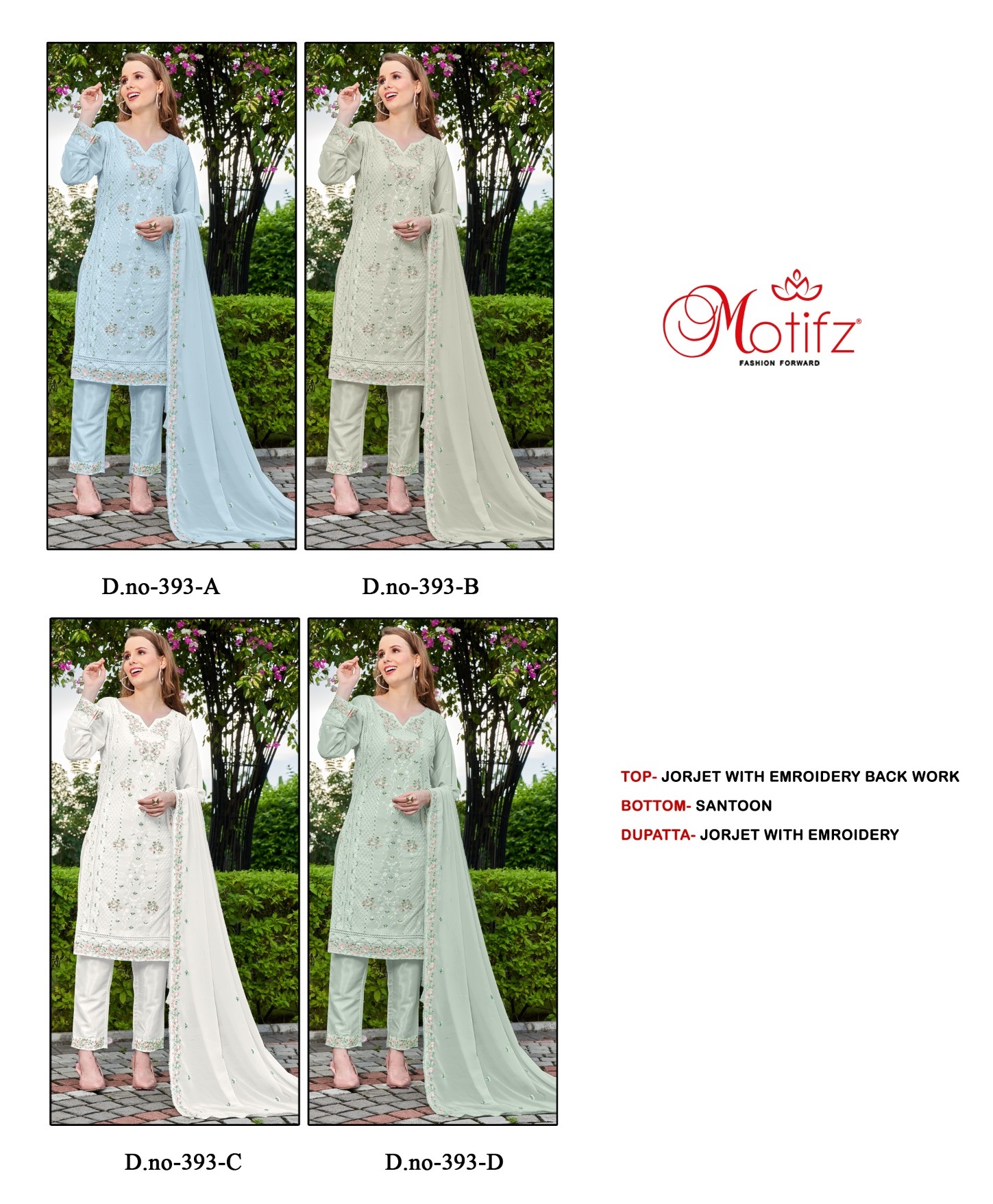 MOTIFZ 393 A TO D PAKISTANI SUITS IN INDIA