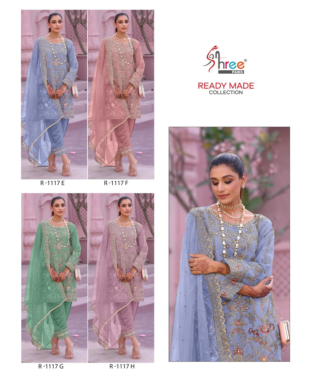 SHREE FABS R 1117 E TO H READYMADE SUITS IN INDIA