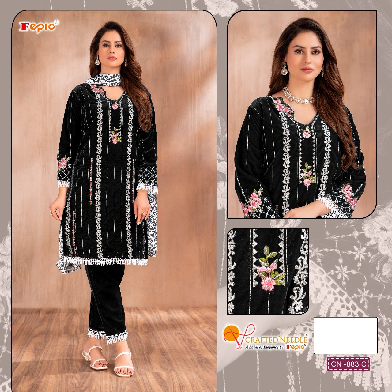 FEPIC CN 883 C CRAFTED NEEDLE READYMADE SALWAR SUITS