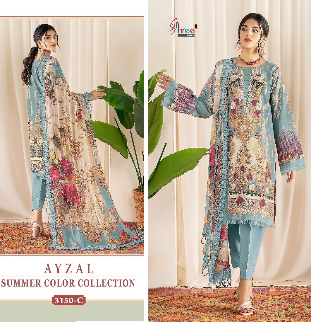 SHREE FABS 3150 C AYZAL PAKISTANI SUITS IN INDIA
