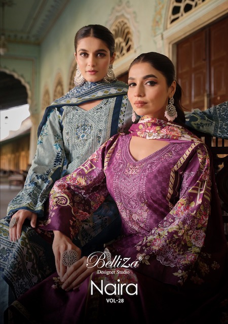 NAIRA VOL-14 BY BELLIZA 808-001 TO 808-008 SERIES BEAUTIFUL FESTIVE SUITS  COLORFUL STYLISH