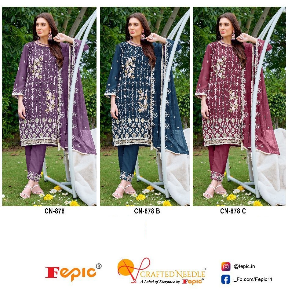 FEPIC CN 878 CRAFTED NEEDLE READYMADE SALWAR SUITS