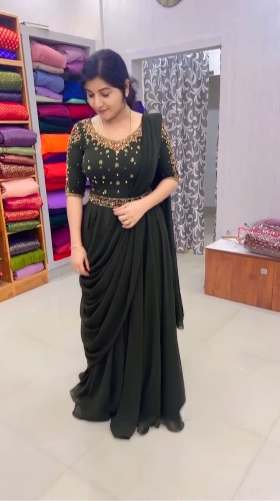 HK GOWN WITH BELT AND DUPATTA WHOLESALE