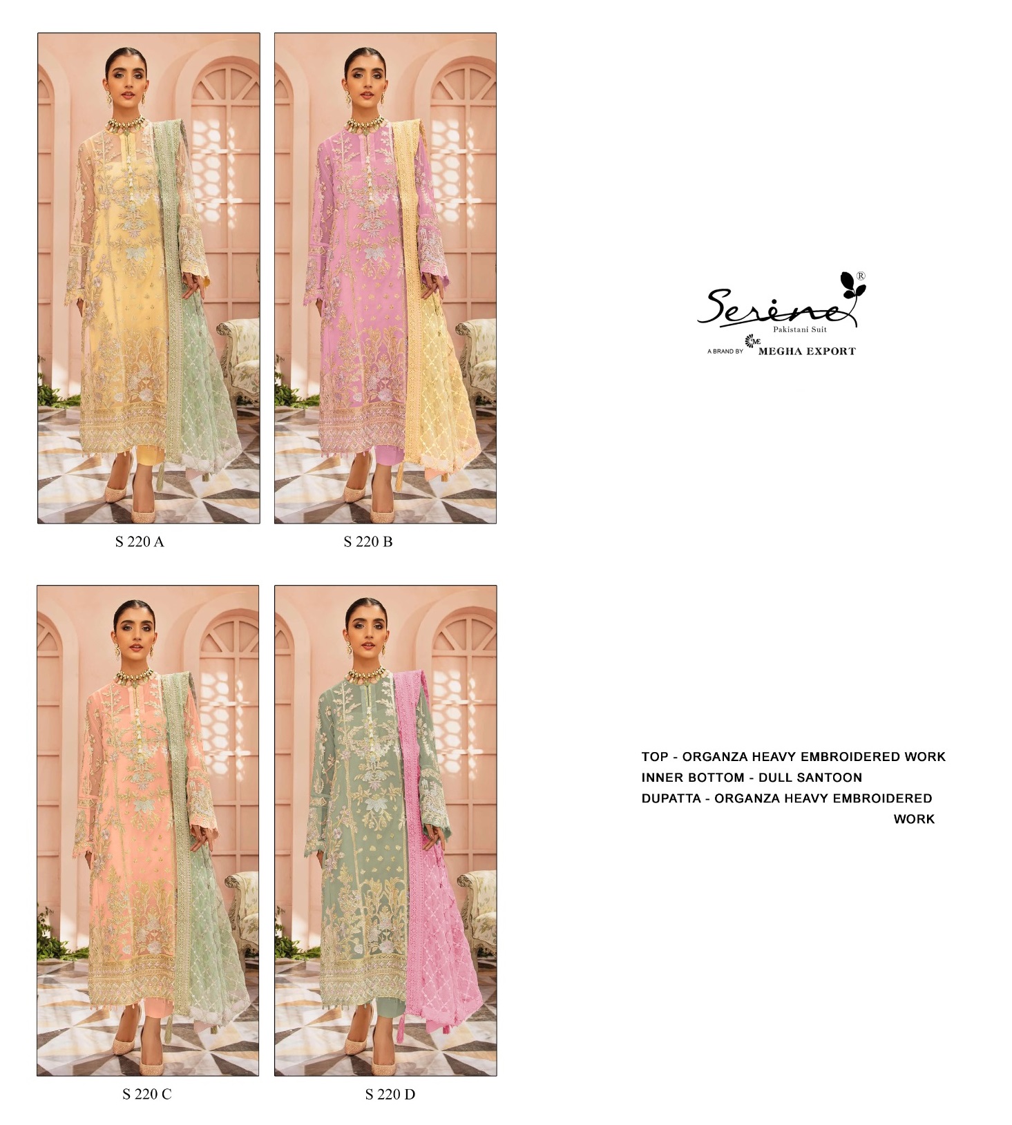 SERINE S 220 A TO D PAKISTANI SUITS IN INDIA