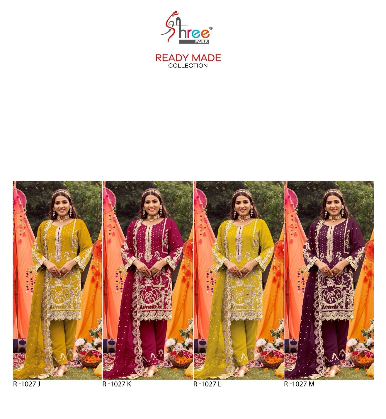 SHREE FABS R 1027 J TO L READYMADE SALWAR SUITS