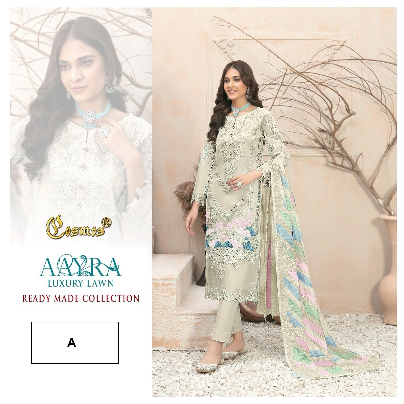 COSMOS AAYRA LUXURY LAWN A READYMADE SUITS