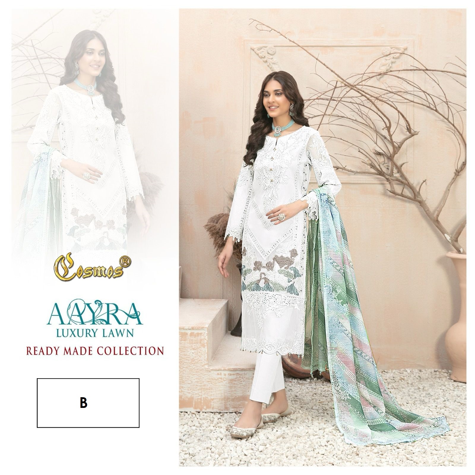 COSMOS AAYRA LUXURY LAWN B READYMADE SUITS