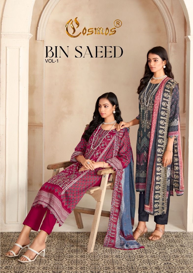 COSMOS BIN SAEED VOL 1 COTTON SUITS AT CHEAPEST PRICE