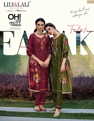 LILY & LALI FALAK READYMADE ORGANZA EMBROIDERY KURTIS SUPPLIER IN SURAT