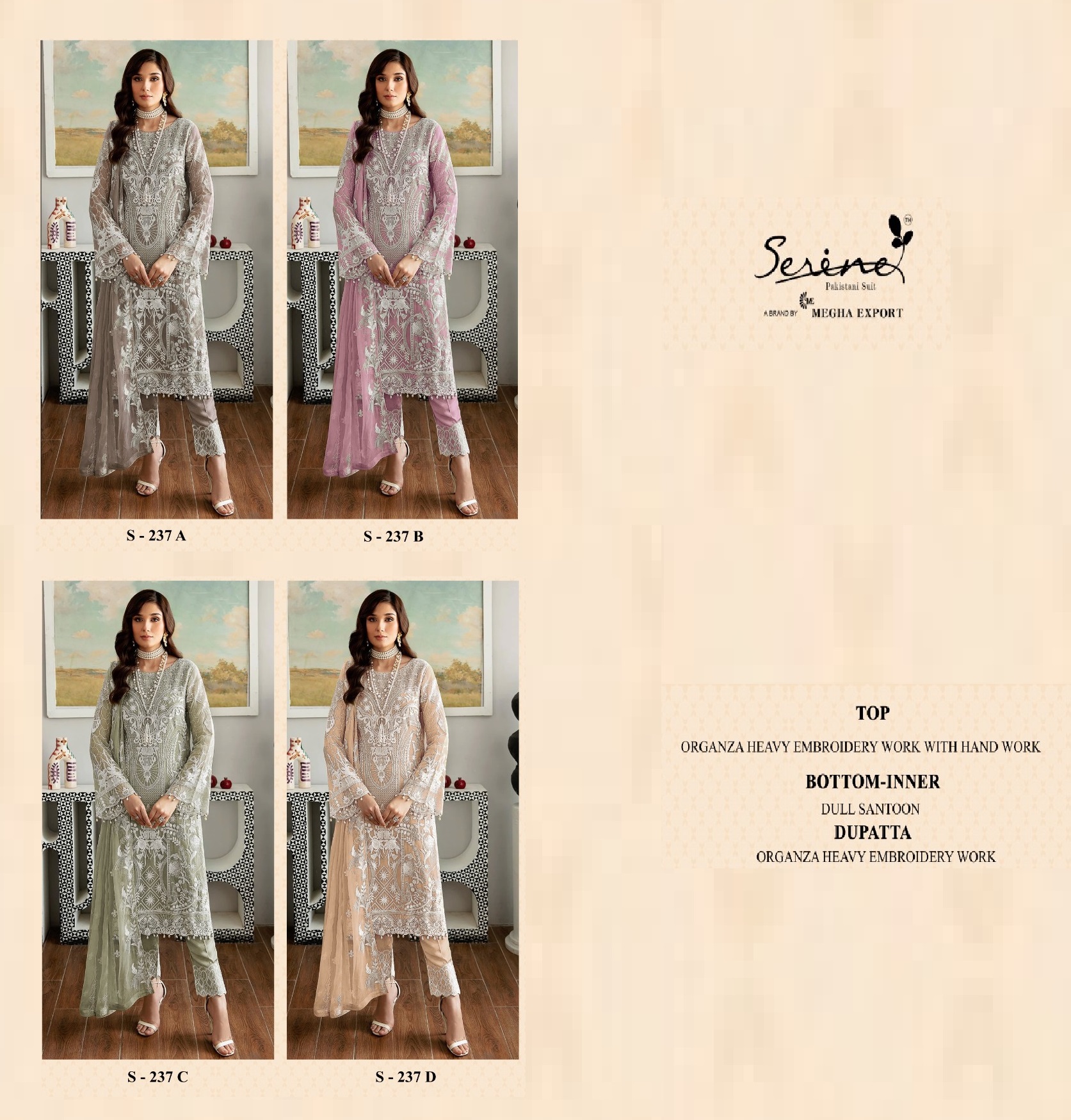 SERINE S 237 A TO D PAKISTANI SUITS IN INDIA