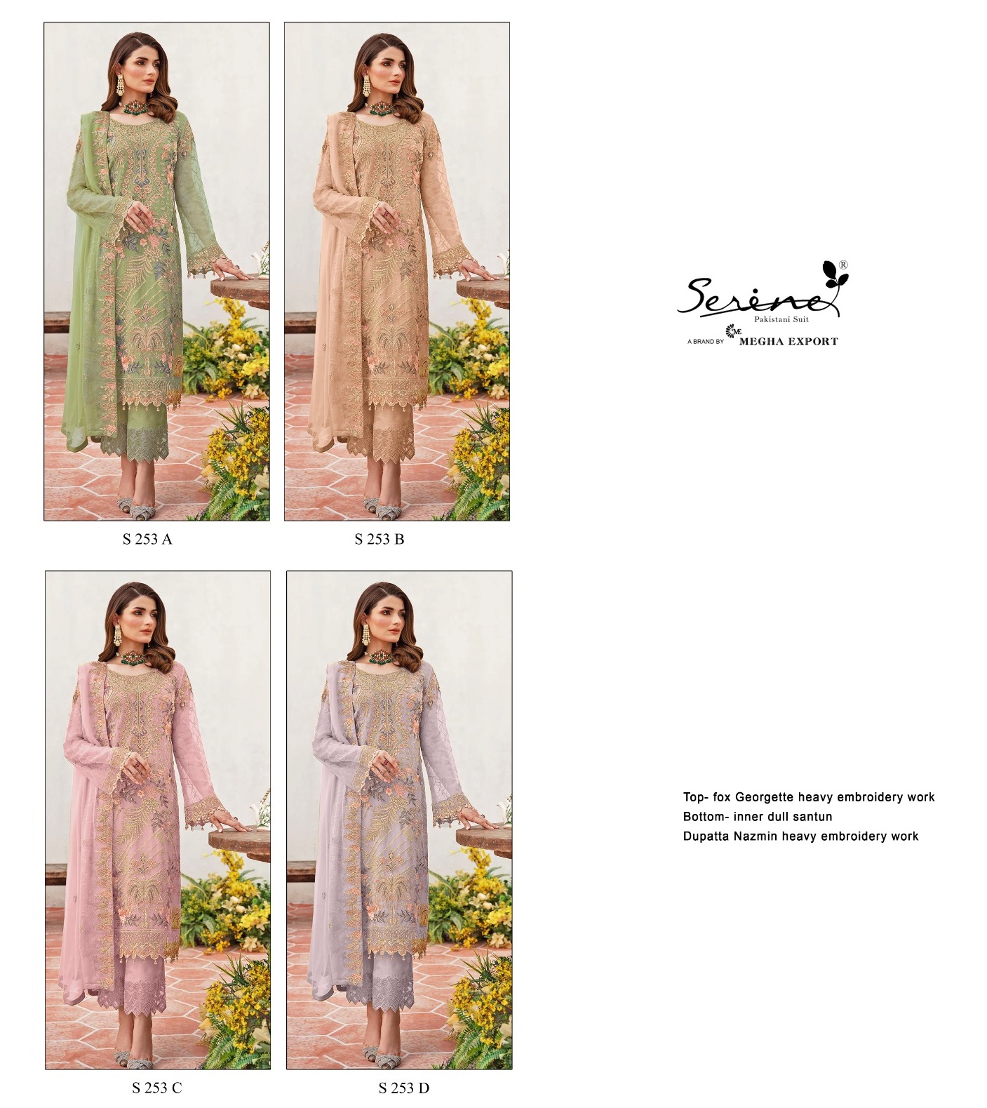 SERINE S 253 A TO D SALWAR SUITS WHOLESALE