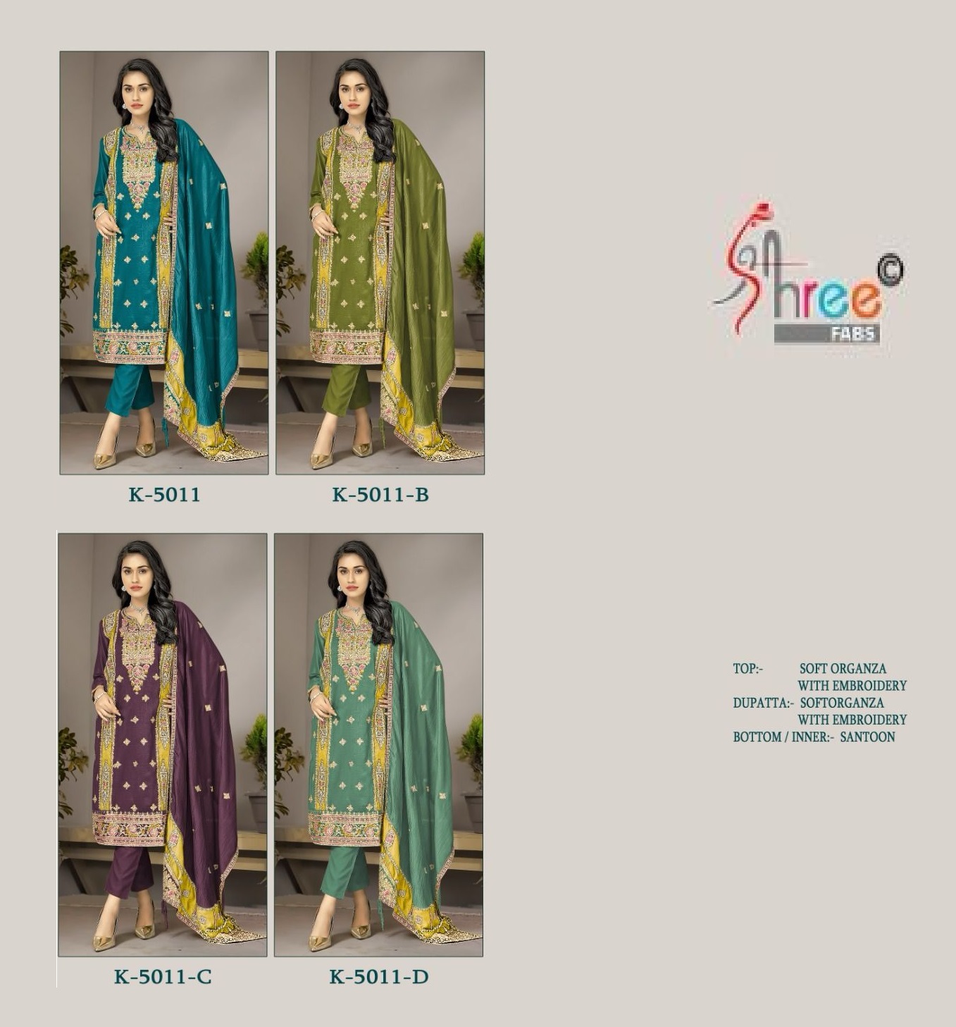 SHREE FABS K 5011 SERIES PAKISTANI SUITS IN INDIA