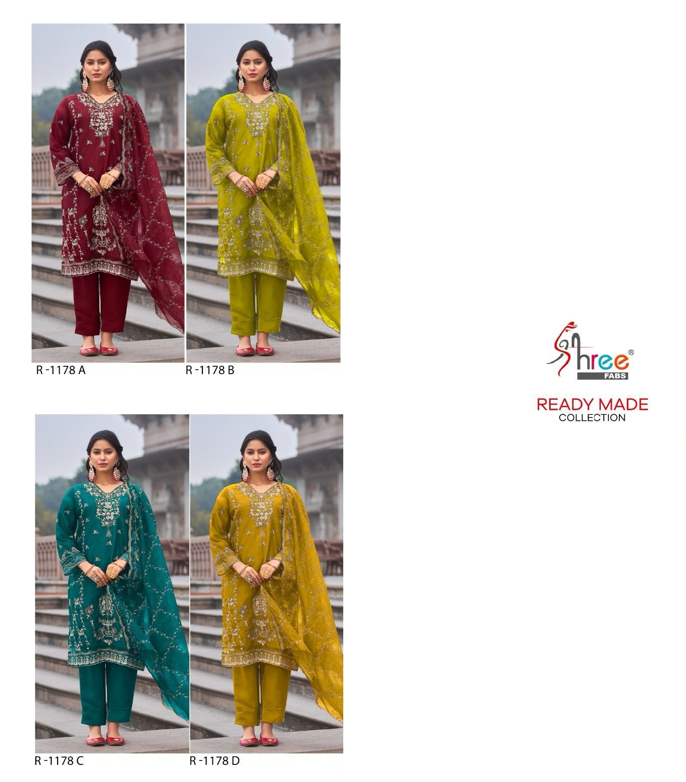 SHREE FABS R 1178 A TO D READYMADE SALWAR SUITS